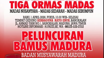 Tiga Ormas MADAS Bersatu Gelar Halalbihalal Akbar dan Luncurkan BAMUS Madura di Bangkalan