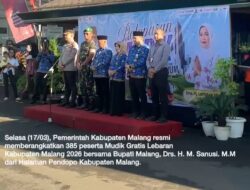 385 Peserta Mudik Gratis Lebaran Kabupaten Malang 2026 Diberangkatkan, Didukung Bank Jatim Cabang Kepanjen