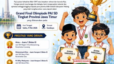 ‎Generasi Emas Kabupaten Malang Bersinar di Grand Final Olimpiade PAI Jawa Timur