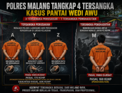 ‎Polres Malang Tetapkan 4 Tersangka Kasus Pantai Wedi Awu, Aktor Penggerak Massa Ikut Dijerat