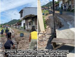 UPDATE: Warga Ampelgading  Desa Mulyoarjo Gotong Royong Tuntaskan Tembok yang Sempat Terhenti