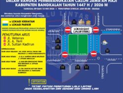 Satlantas Polres Bangkalan Lakukan Rekayasa Lalu Lintas Jelang Keberangkatan Calon Jamaah Haji 2026