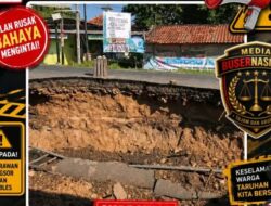 WASPADA! JALUR MAUT TUNJUNG-BINOH AMBLES, AKSES KENDARAAN BERAT DITUTUP TOTAL