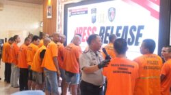 Sat Reskrim Polres Simalungun Rilis Pengungkapan 43 Kasus 3C, 69 Tersangka Diamankan